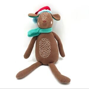 WONDERSHOP Merry Lane Santa Dog Stuffed Animal Hat Scarf Christmas Mantel Decor